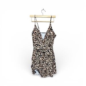 Leopard Print Wrap Swimsuit